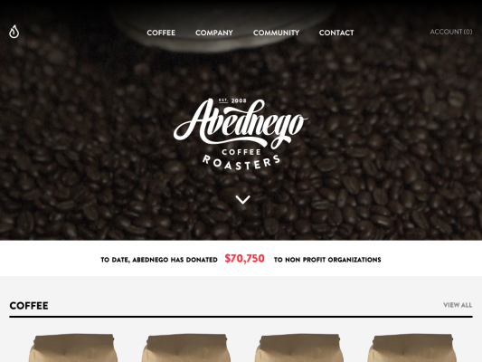 Abednego Coffee web design