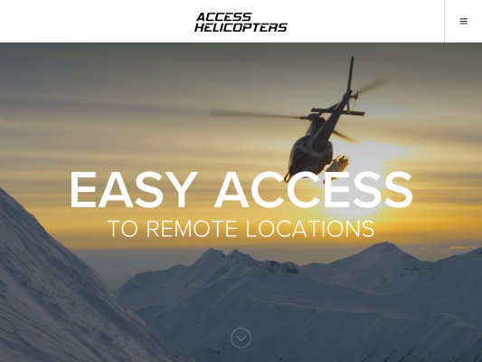 Access Helicopters web design
