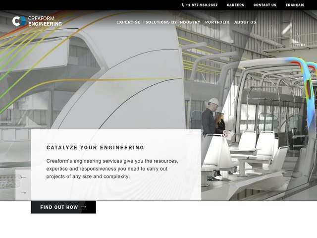 Creaform Engineering web design