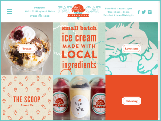 Fat Cat Creamery web design