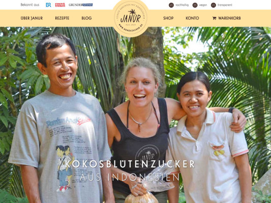 JANUR Kokosblütenzucker web design