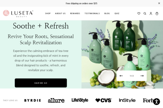 Luseta Beauty web design