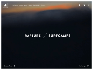 Rapture Surfcamps web design
