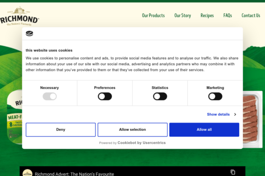 Richmond Sausages web design