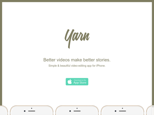 Yarn Video App web design